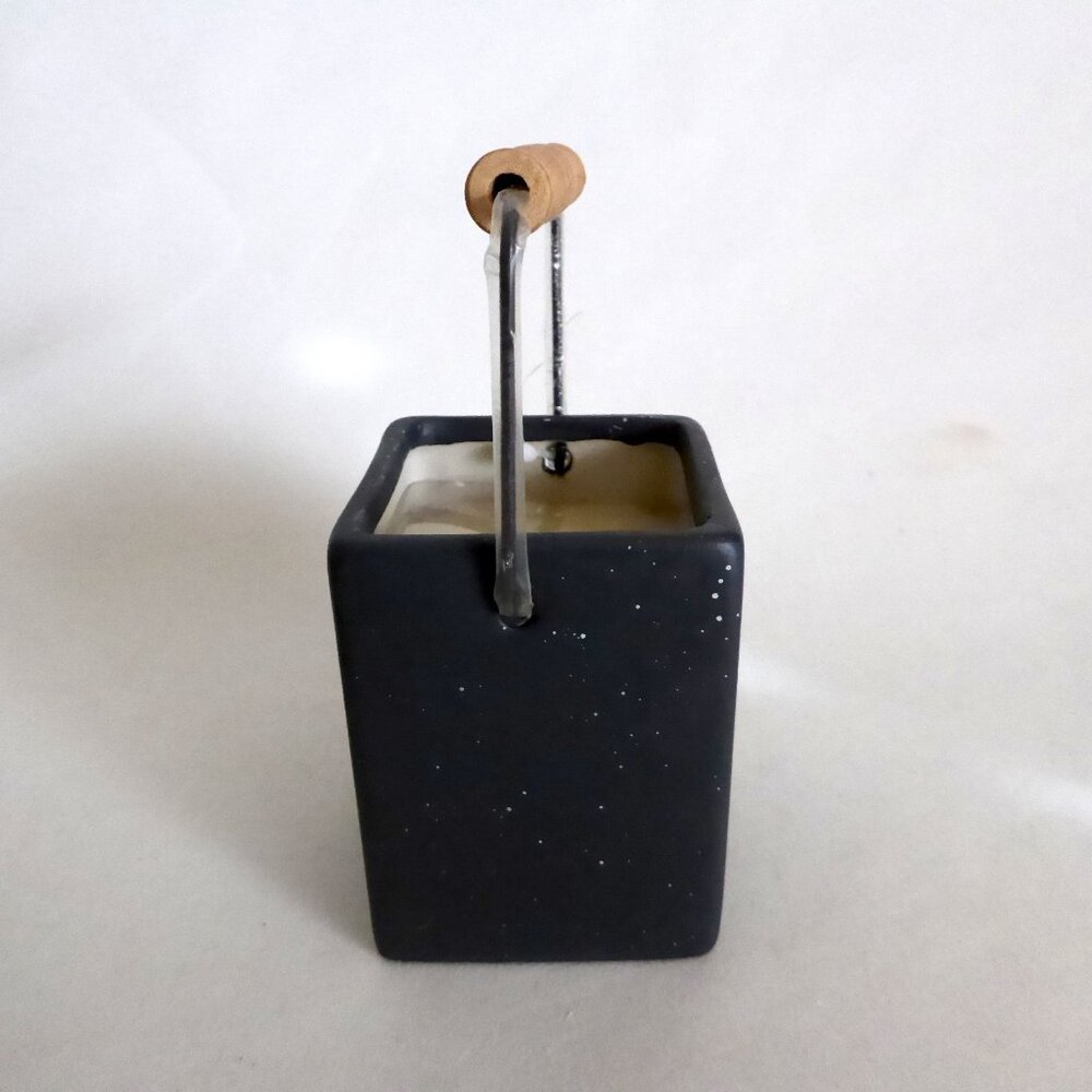 NEW CERAMIC LIDDED MERRY CHRISTMAS SNOWMAN CANDLE HOLDER WITH WOOD HANDLE - Picture 8 of 10
